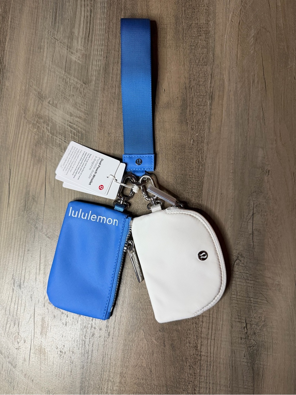NWT Lululemon Dual Pouch Wristlet *Pool Party* DISCONTINUED COLORWAY💙🩵